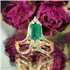 Image 3 : Emerald-Cut Emerald and Diamond Chevron Ring