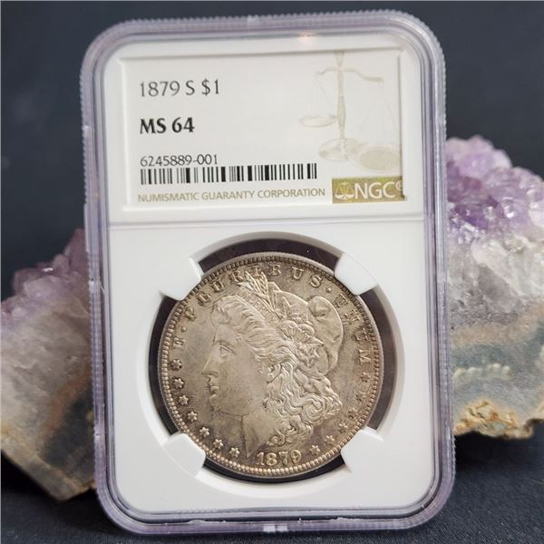 1879 S Morgan Silver Dollar MS64