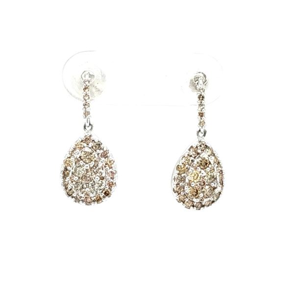 Champagne Diamond Cluster Teardrop Earrings