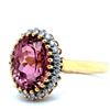Image 2 : Paradisial Pink Tourmaline and Diamond Halo Ring