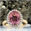 Image 6 : Paradisial Pink Tourmaline and Diamond Halo Ring