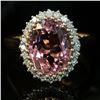 Image 7 : Paradisial Pink Tourmaline and Diamond Halo Ring