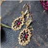 Image 2 : Vintage CARLA Dangling Rhodolite Earrings