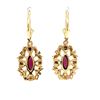 Image 8 : Vintage CARLA Dangling Rhodolite Earrings