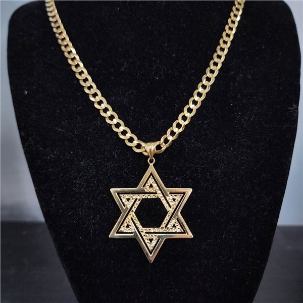 Star of David on Curb-Link Chain