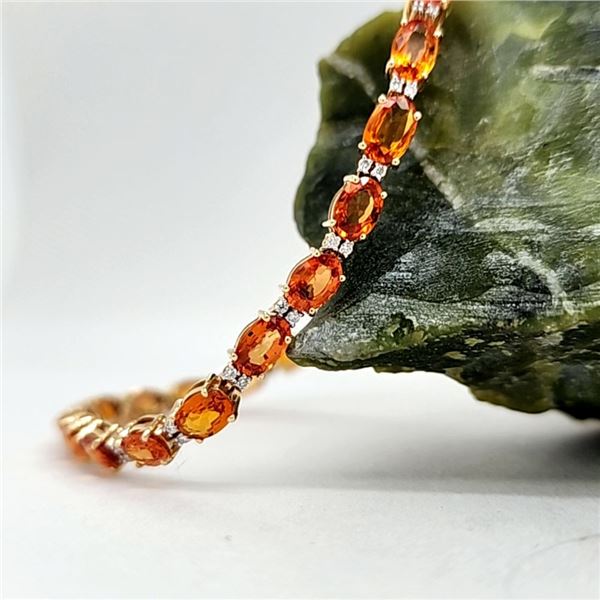 Ultimately Orange Sapphire and Diamond Bracelet.