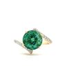 Image 1 : Exquisite Zambian Emerald and Diamond Bypass Ring