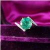 Image 3 : Exquisite Zambian Emerald and Diamond Bypass Ring
