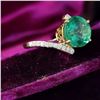 Image 4 : Exquisite Zambian Emerald and Diamond Bypass Ring