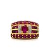 Image 1 : Wide Ruby and Diamond Tapered Band