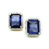 Image 1 : Impressive Iolite and Diamond Halo Earrings