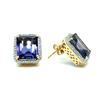 Image 2 : Impressive Iolite and Diamond Halo Earrings
