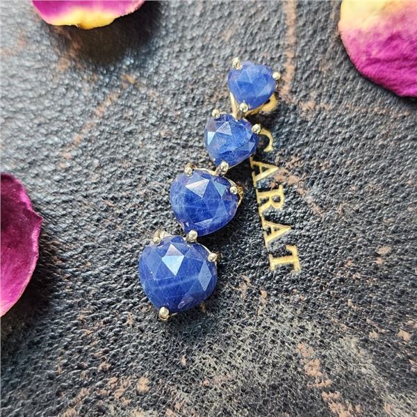 Faceted, Natural Blue Sapphire Heart-Cut Pendant