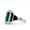 Image 3 : Art-Deco Inspired Emerald, Onyx & Diamond Ring