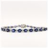 Image 4 : Blue Sapphire and Diamond Eternity Bracelet