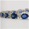 Image 5 : Blue Sapphire and Diamond Eternity Bracelet