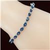 Image 7 : Blue Sapphire and Diamond Eternity Bracelet