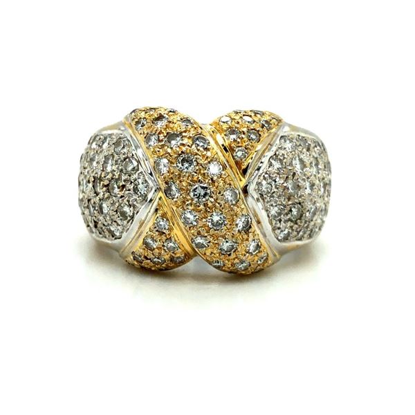 Diamond Criss-Cross Dome Ring Heavy