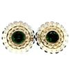 Image 1 : Vibrant Deep Green Tourmaline Button Disc Earrings