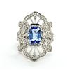 Image 1 : Ceylon Blue Sapphire and Dynamic Diamond Frame Ring