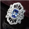 Image 3 : Ceylon Blue Sapphire and Dynamic Diamond Frame Ring