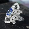 Image 5 : Ceylon Blue Sapphire and Dynamic Diamond Frame Ring