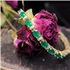 Image 3 : Oval Zambian Emerald and Diamond Eternity Bracelet