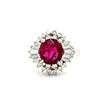 Image 1 : GIA Thailand Ruby and Diamond-Framed Platinum Ring