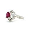 Image 2 : GIA Thailand Ruby and Diamond-Framed Platinum Ring
