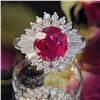 Image 3 : GIA Thailand Ruby and Diamond-Framed Platinum Ring