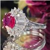 Image 4 : GIA Thailand Ruby and Diamond-Framed Platinum Ring