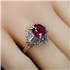 Image 5 : GIA Thailand Ruby and Diamond-Framed Platinum Ring