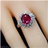 Image 6 : GIA Thailand Ruby and Diamond-Framed Platinum Ring