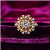 Image 1 : GIA Fancy Color Diamond Ring & Diamond Halo Splash