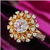 Image 3 : GIA Fancy Color Diamond Ring & Diamond Halo Splash