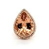 Image 1 : Maximalist Pear-Shaped Morganite and Diamond Ring