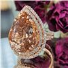 Image 5 : Maximalist Pear-Shaped Morganite and Diamond Ring