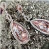 Image 2 : Exciting & Fun Dangling Morganite and Diamond Earrings