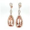Image 3 : Exciting & Fun Dangling Morganite and Diamond Earrings