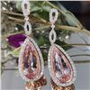 Image 4 : Exciting & Fun Dangling Morganite and Diamond Earrings