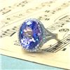 Image 3 : Modern Design Tanzanite and Diamond Halo Ring