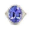 Image 4 : Modern Design Tanzanite and Diamond Halo Ring
