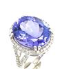 Image 5 : Modern Design Tanzanite and Diamond Halo Ring