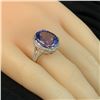 Image 7 : Modern Design Tanzanite and Diamond Halo Ring