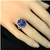 Image 8 : Modern Design Tanzanite and Diamond Halo Ring