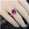 Image 6 : Pear-Shaped Bright Red Ruby and Diamond Halo Ring