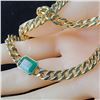 Image 10 : Elegant Emerald in Curb-Link Chain Necklace