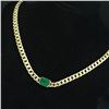 Image 2 : Elegant Emerald in Curb-Link Chain Necklace