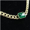 Image 3 : Elegant Emerald in Curb-Link Chain Necklace