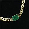 Image 4 : Elegant Emerald in Curb-Link Chain Necklace